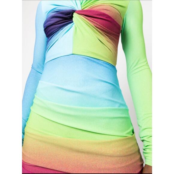 ALEX PERRY Halton Gradient Stretch Jersey Mini Bodycon Dress Size UK 12 / US 8 - Picture 2 of 13